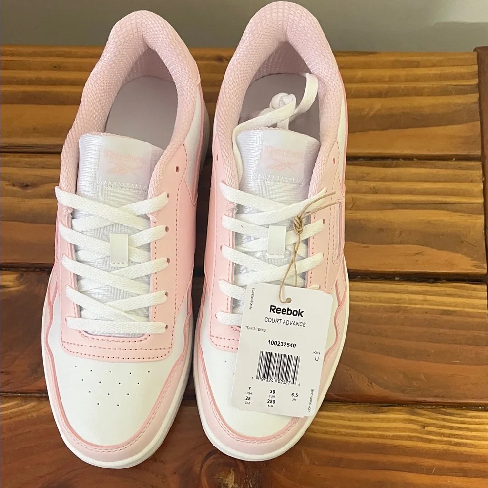 Reebok Women's Pink and White Low-Top Sneakers - Picture 2 of 4